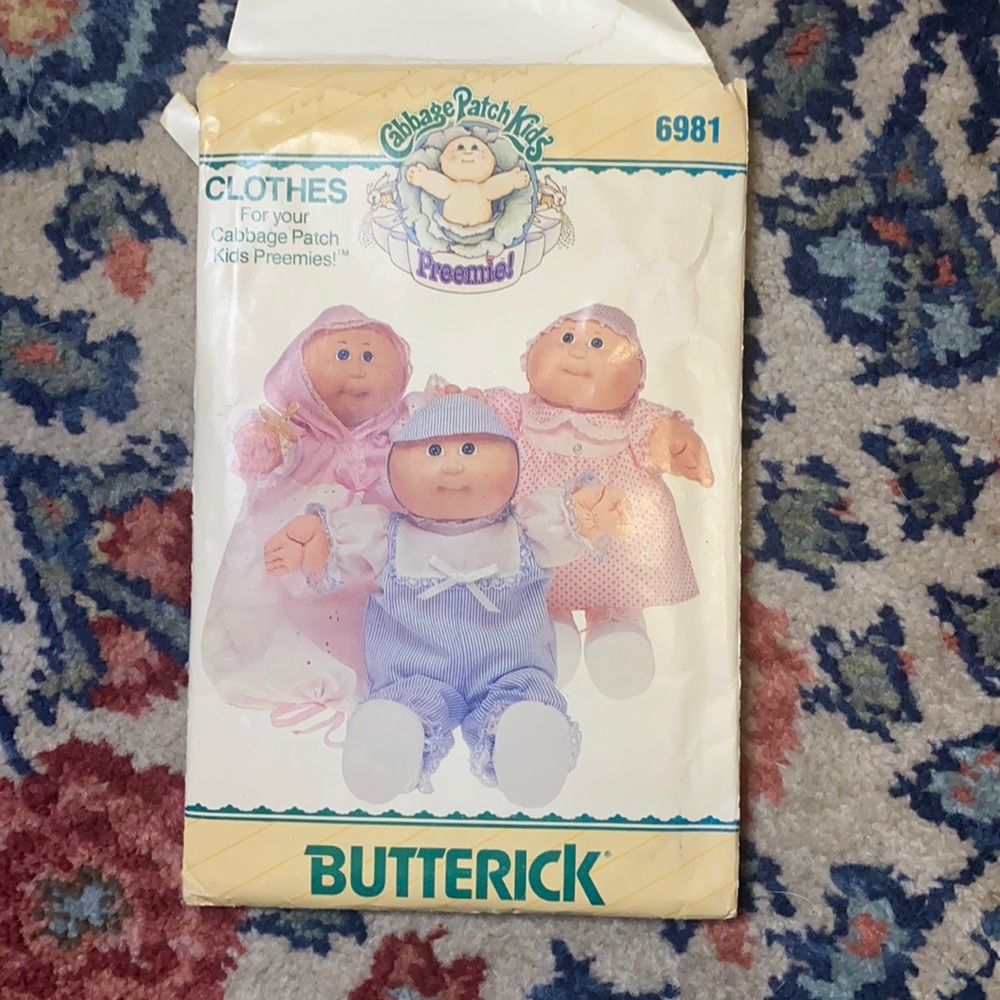Cabbage patch kids sewing pattern butterick 6981 vintage